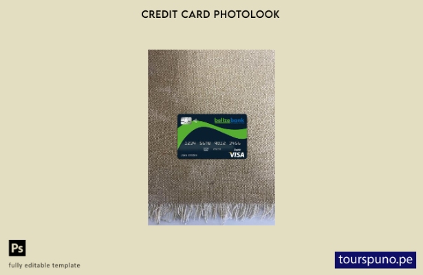 listo para imprimir plantilla frontal de aspecto fotográfico de tarjeta visa Bel